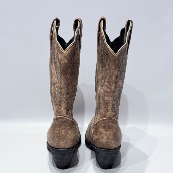 NWOB Rockin' Country Brown Leather Cowgirl Western Boots Snip Toe Women Size 7M - Picture 5 of 16